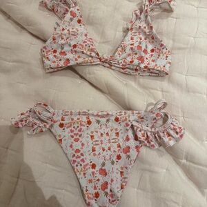 KREWE Pink and White Floral Bikini Swimwear